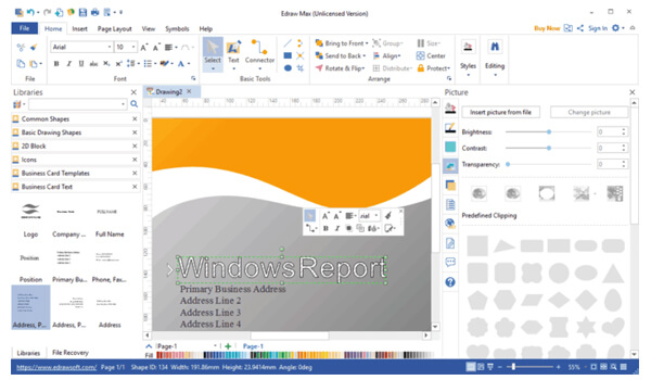 Edraw Max có giao diện tương đồng với Microsoft Office